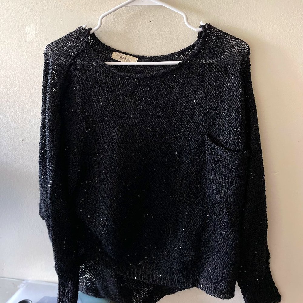 Semi-sheer Sequined Sweater
